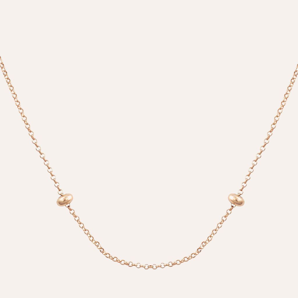 Girocollo maglia rol&eacute; in argento 925 rosato e glitter