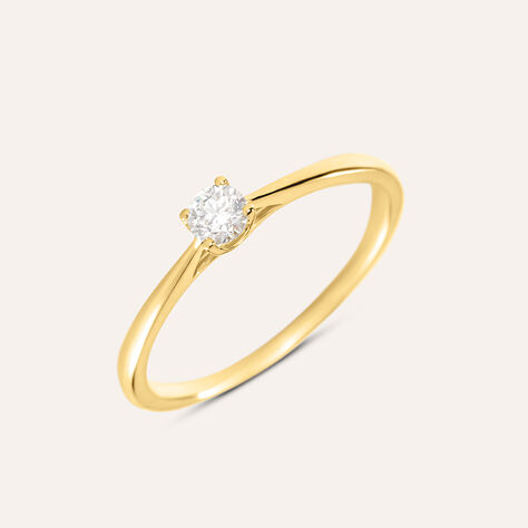 Anello Solitario Grace Oro Giallo Diamante - Anelli con Pietre Donna | Stroili