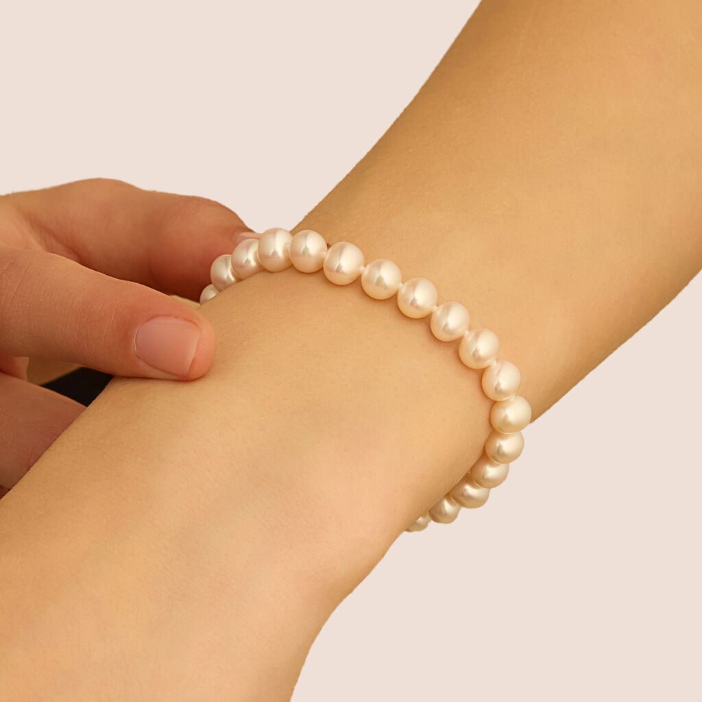 Bracciale Gabrielle Oro Bianco Perla D'Acqua Dolce