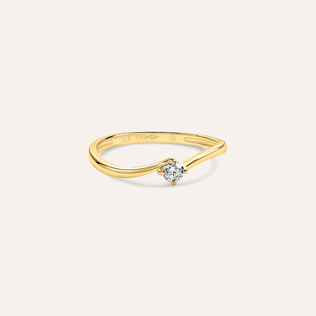 Anello Solitario Claire Oro Giallo Cubic Zirconia - Anelli con Pietre Donna | Stroili