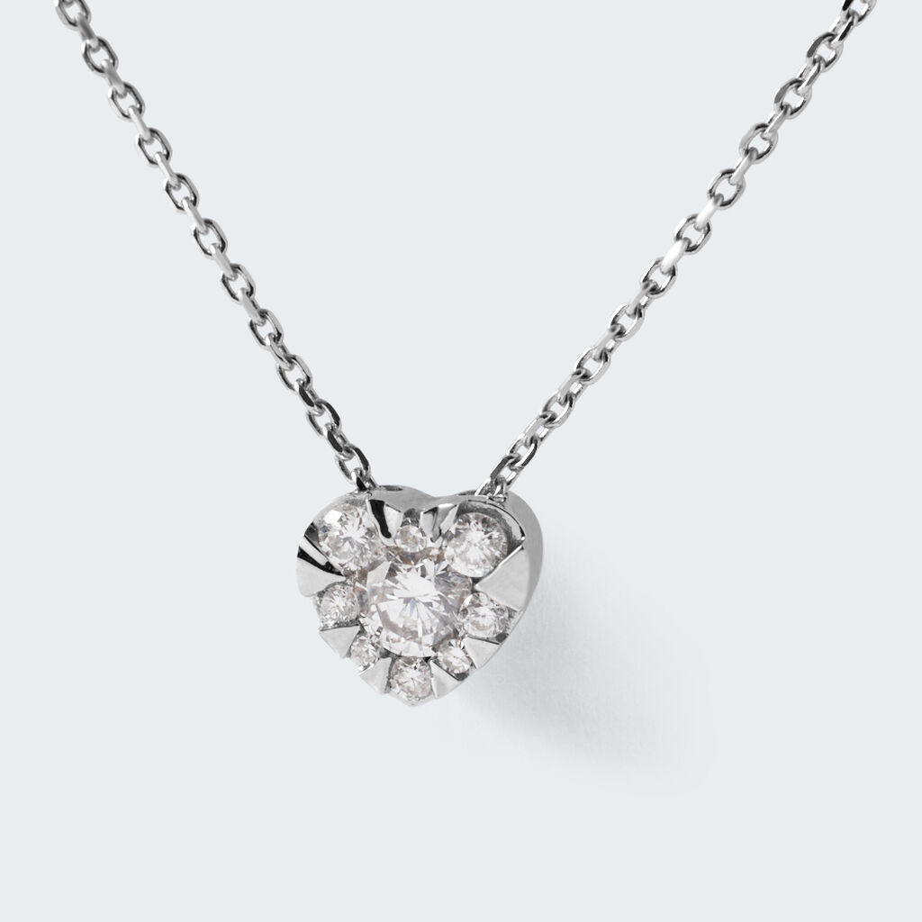 Collana Petali Oro Bianco Diamante - Collane Donna | Stroili