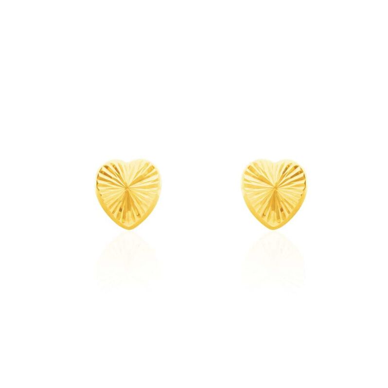Orecchini a lobo in oro giallo con simbolo cuore - Orecchini a Lobo Donna | Stroili