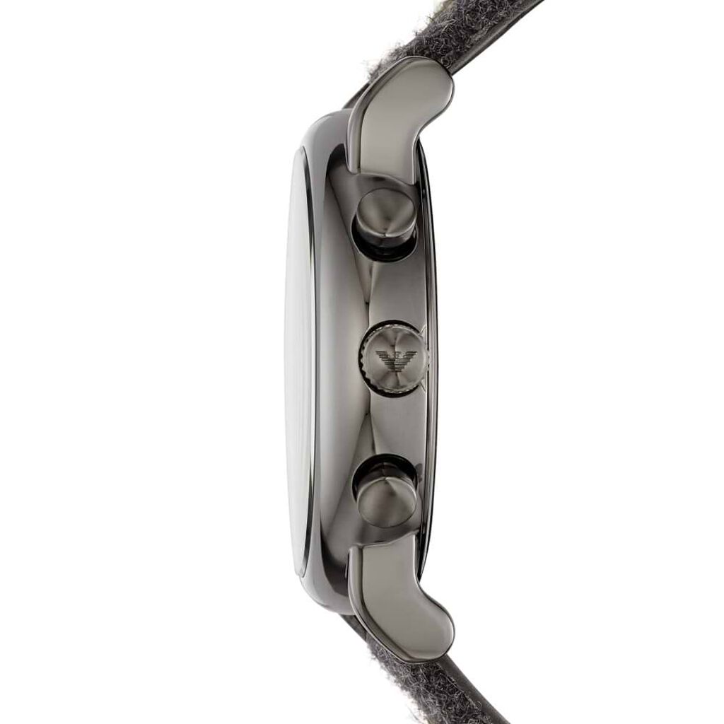 Orologio cronografo Emporio Armani cinturino in tessuto grigio e cassa acciaio - Orologi Uomo | Stroili