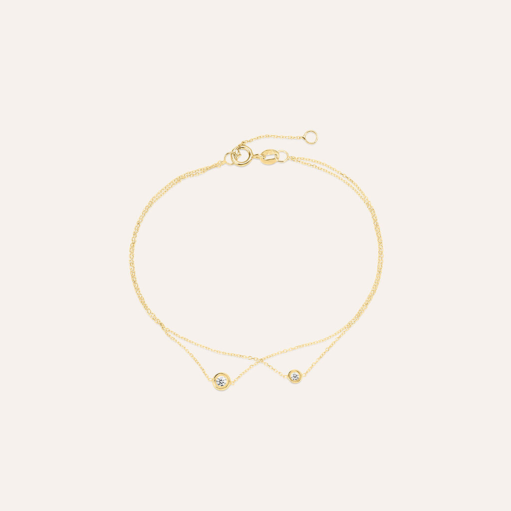 Bracciale Doppio Punto Luce Claire Oro Giallo Cubic Zirconia