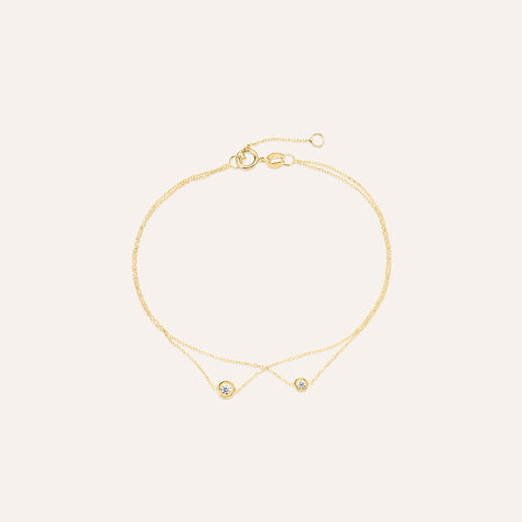 Bracciale Doppio Punto Luce Claire Oro Giallo Cubic Zirconia - Bracciali Amicizia Donna | Stroili
