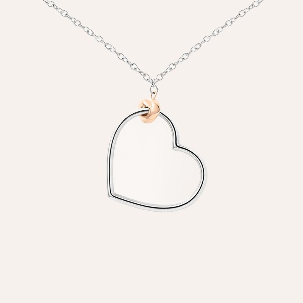 Collana Sunrise Acciaio Bicolore Bianco / Rosa