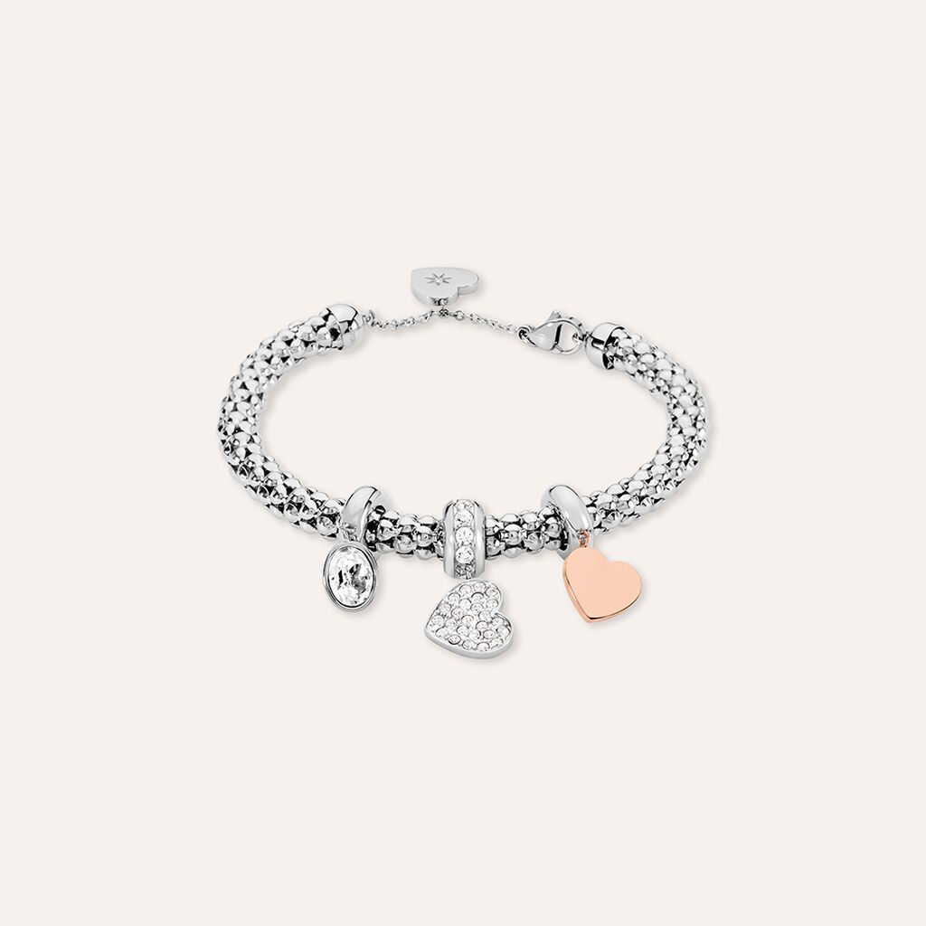 Bracciale Lady Chic Acciaio Bicolore Bianco / Rosa Cristallo - Bracciali Love Donna | Stroili