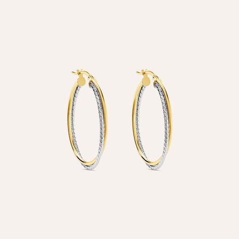 Orecchini A Cerchio Toujours Oro Bicolore - Orecchini a Cerchio Donna | Stroili
