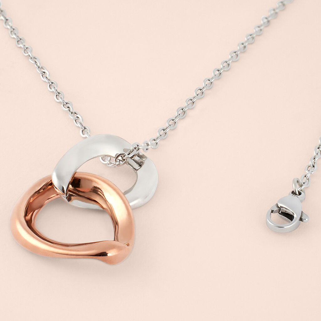 Collana Sunrise Acciaio Bicolore Bianco / Rosa