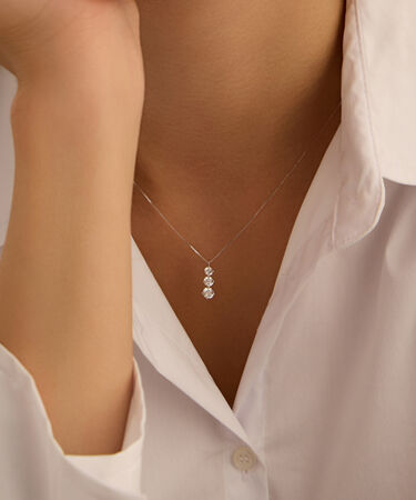 Collana Trilogy Claire Oro Bianco Cubic Zirconia