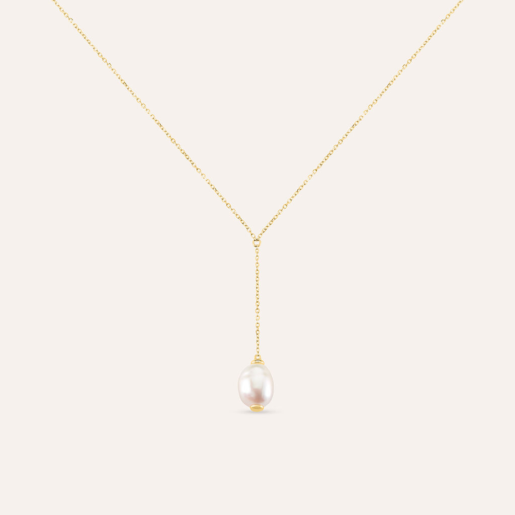 Collana Gabrielle Oro Giallo Perla D'Acqua Dolce