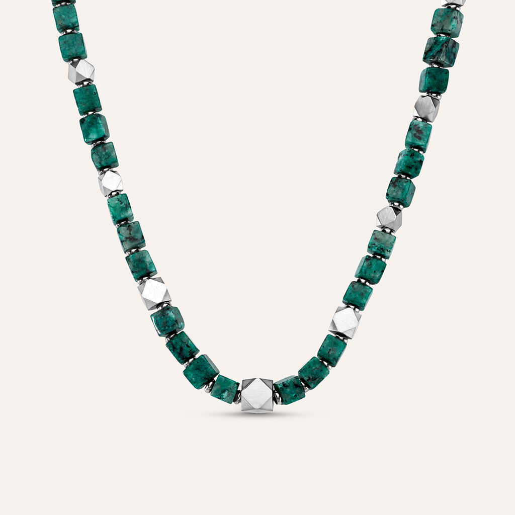 Collana Man Code Acciaio Turchese