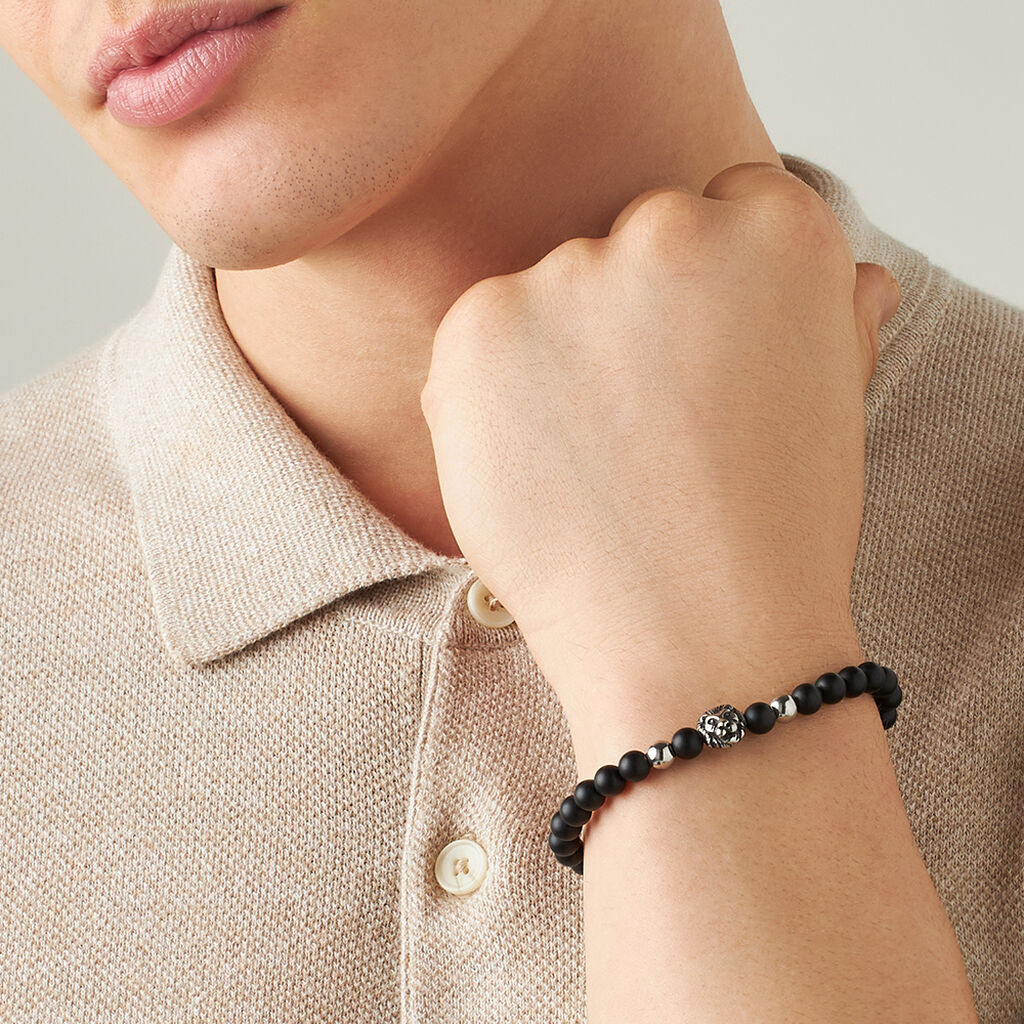 Bracciale Man Code Acciaio Bicolore Bianco / Nero Onice - Bracciali Uomo | Stroili