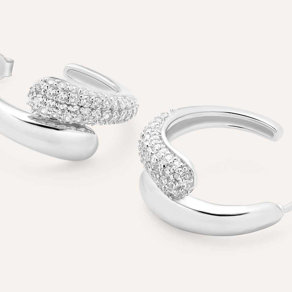 Orecchini A Cerchio Silver Shine Argento Rodiato Cubic Zirconia - Orecchini a Cerchio Donna | Stroili