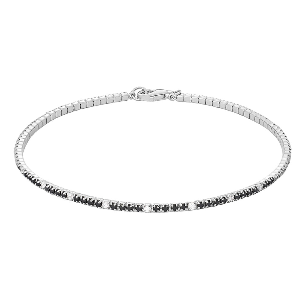 Bracciale Tennis Gentleman Argento Rodiato Cubic Zirconia
