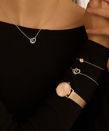 Bracciale Silver Moments Argento Bicolore Bianco / Rosa Cubic Zirconia