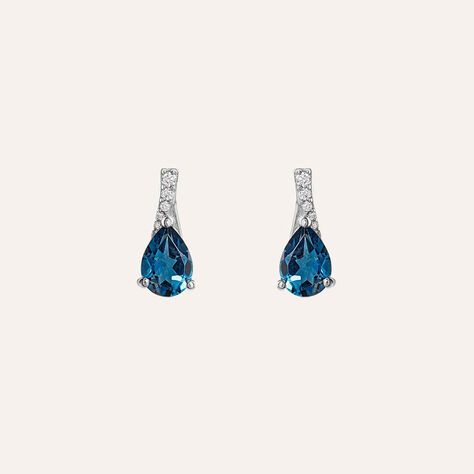 Orecchini Lobo Punto Luce Am&eacute;lie Oro Bianco Topazio Cubic Zirconia - Orecchini a Lobo Donna | Stroili