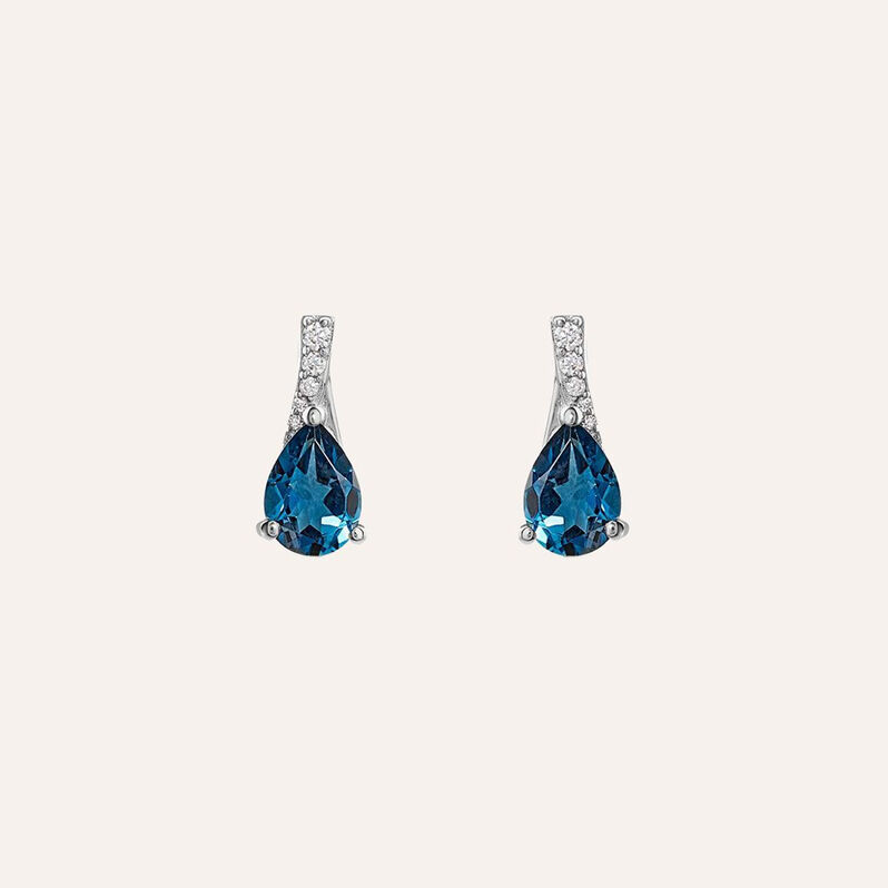 Orecchini Lobo Punto Luce Am&eacute;lie Oro Bianco Topazio Cubic Zirconia - Orecchini a Lobo Donna | Stroili