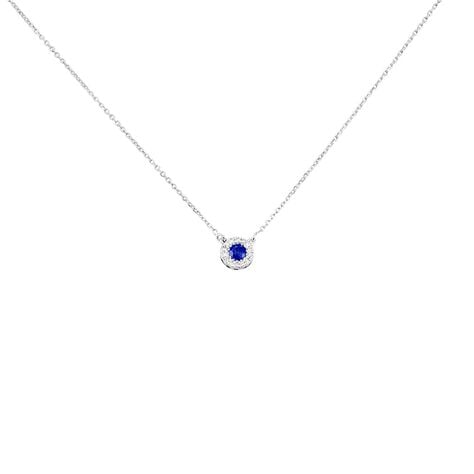 Collana Punto Luce Elizabeth Crown Oro Bianco Zaffiro Diamante - Collane Punto Luce Donna | Stroili