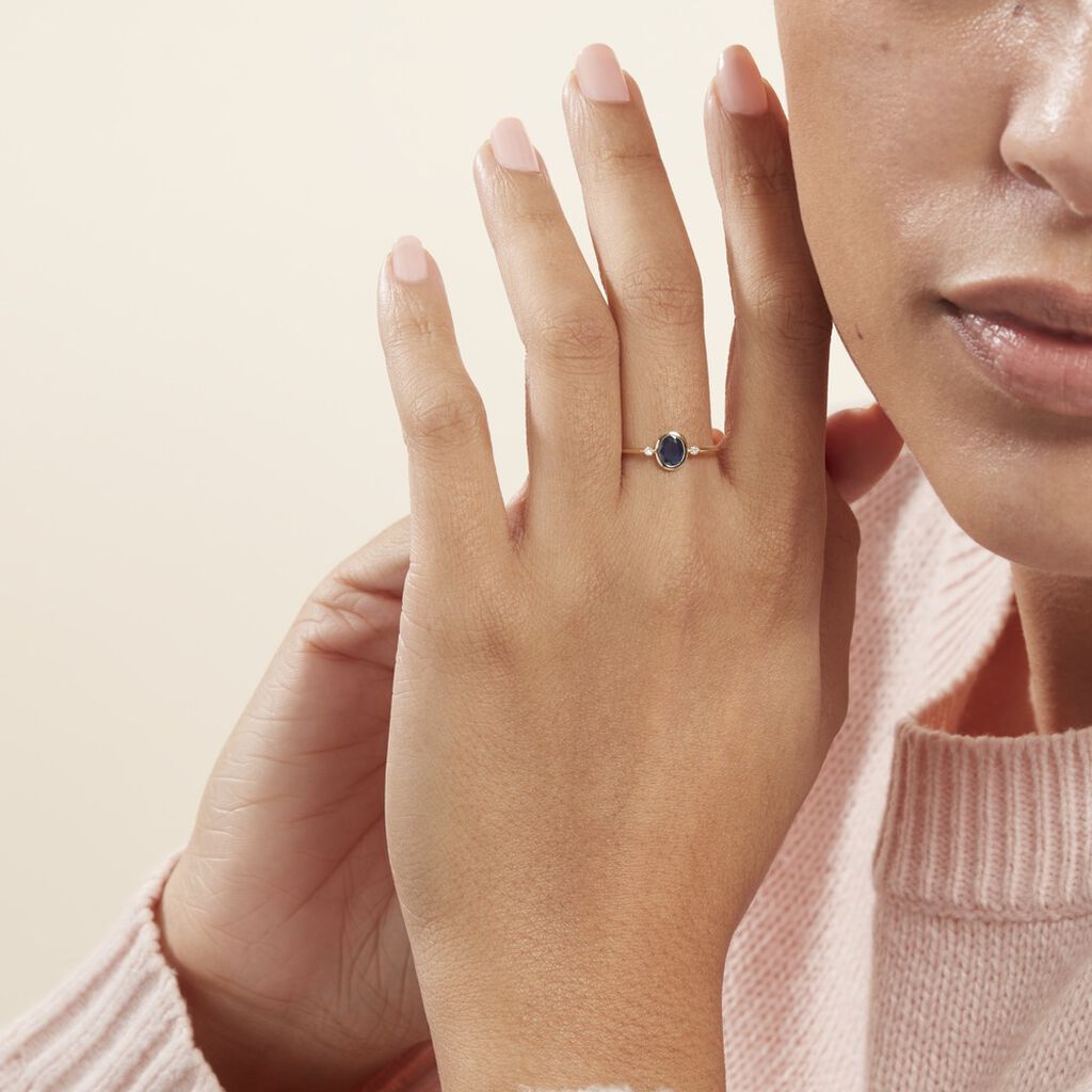 Anello Solitario Charlotte Oro Giallo Zaffiro Diamante