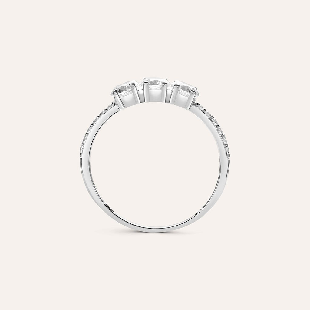 Anello Trilogy Claire Oro Bianco Cubic Zirconia - Anelli con Pietre Donna | Stroili