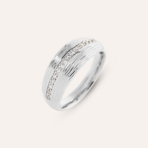 Anello Fascia Desideria Argento Nobile Rodiato Cubic Zirconia - Anelli con Pietre Donna | Stroili