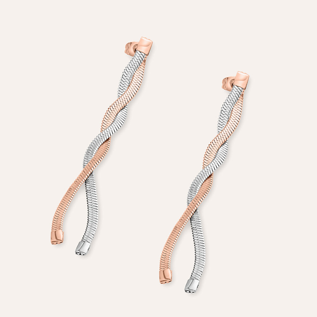 Orecchini Pendenti Sunrise Acciaio Bicolore