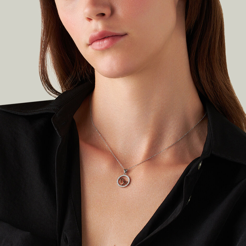 Collana Lady Chic Acciaio Bicolore Bianco / Rosa Cubic Zirconia - Collane Donna | Stroili