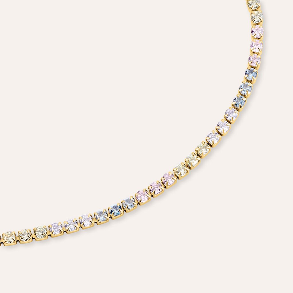 Bracciale Tennis Aura Acciaio Dorato Cubic Zirconia