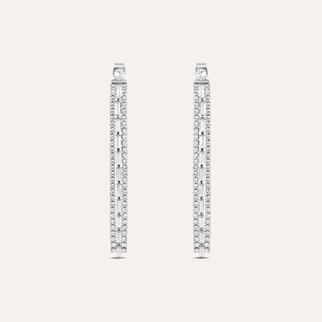 Orecchini Pendenti Tennis Romantic Shine Metallo Cristallo