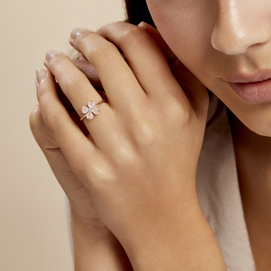 Anello Golden Dream Placcato Oro Giallo Vetro Cubic Zirconia