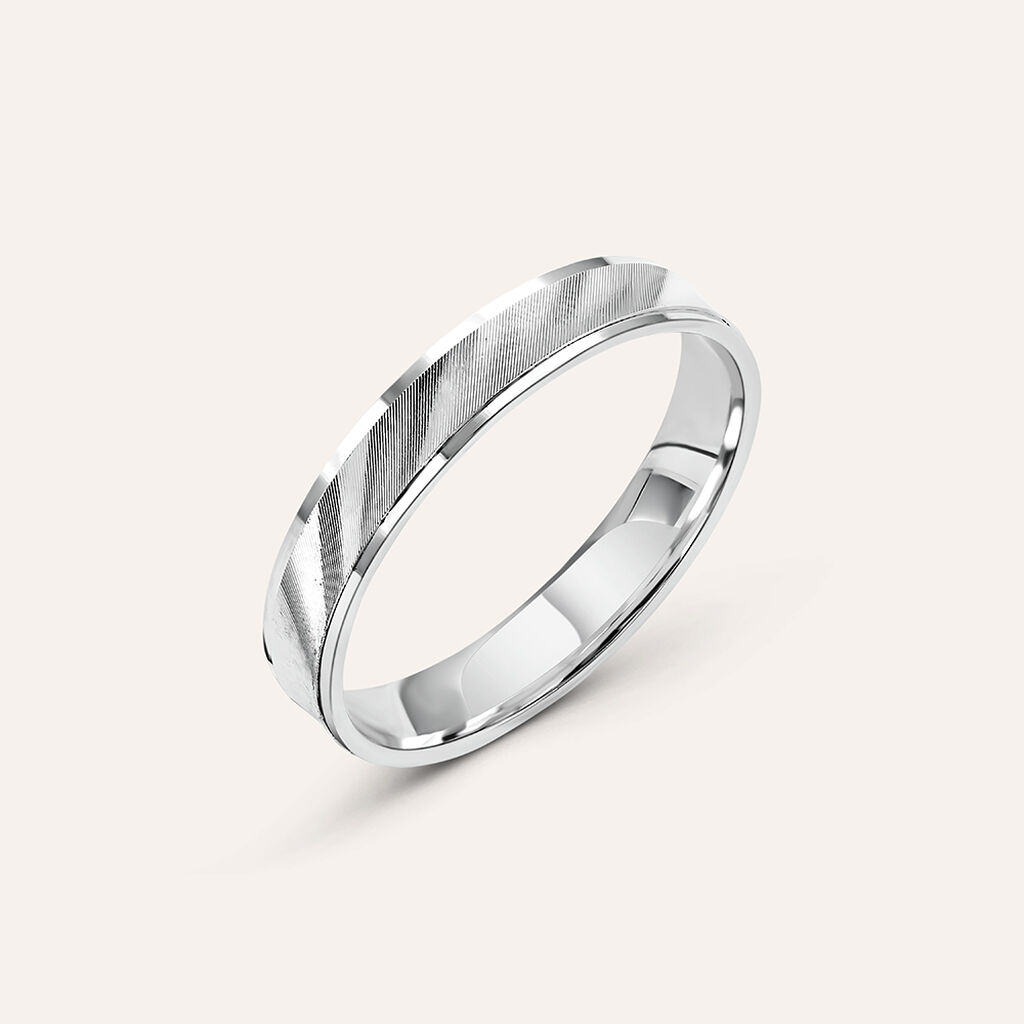 Fede Classica Satinata 3.5 mm Oro Bianco - Anelli con Incisione Uomo | Stroili