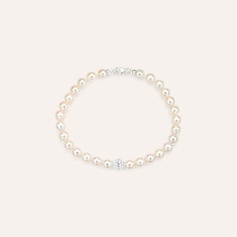 Bracciale Gabrielle Oro Bianco Perla D'Acqua Dolce Cristallo - Bracciali Donna | Stroili