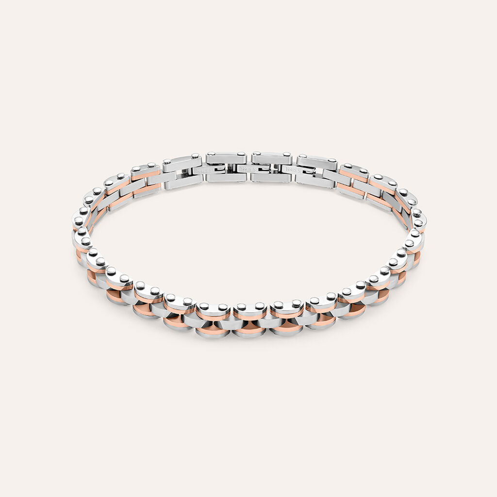 Bracciale Catena Man Code Acciaio Bicolore
