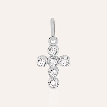 Ciondolo Croce in oro bianco e zirconiCiondolo Angelo in oro giallo