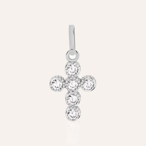 Ciondolo Croce in oro bianco e zirconiCiondolo Angelo in oro giallo - Ciondoli Donna | Stroili