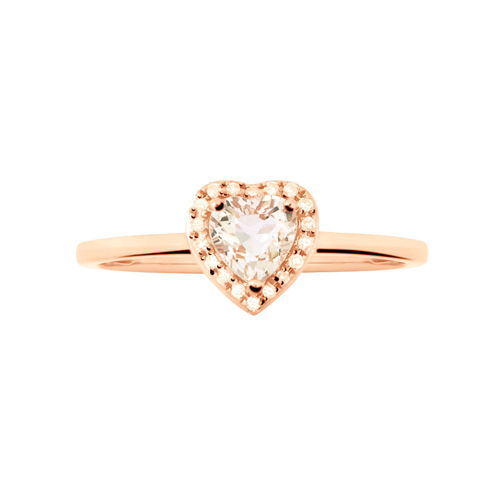 Anello Solitario Jasmine Oro Rosa Morganite Diamante - Anelli con Pietre Donna | Stroili