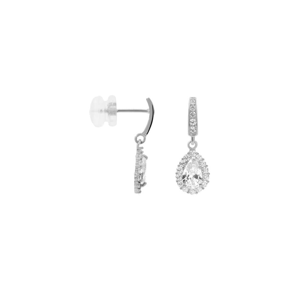 Orecchini Lobo Claire Oro Bianco Cubic Zirconia - Orecchini a Lobo Donna | Stroili