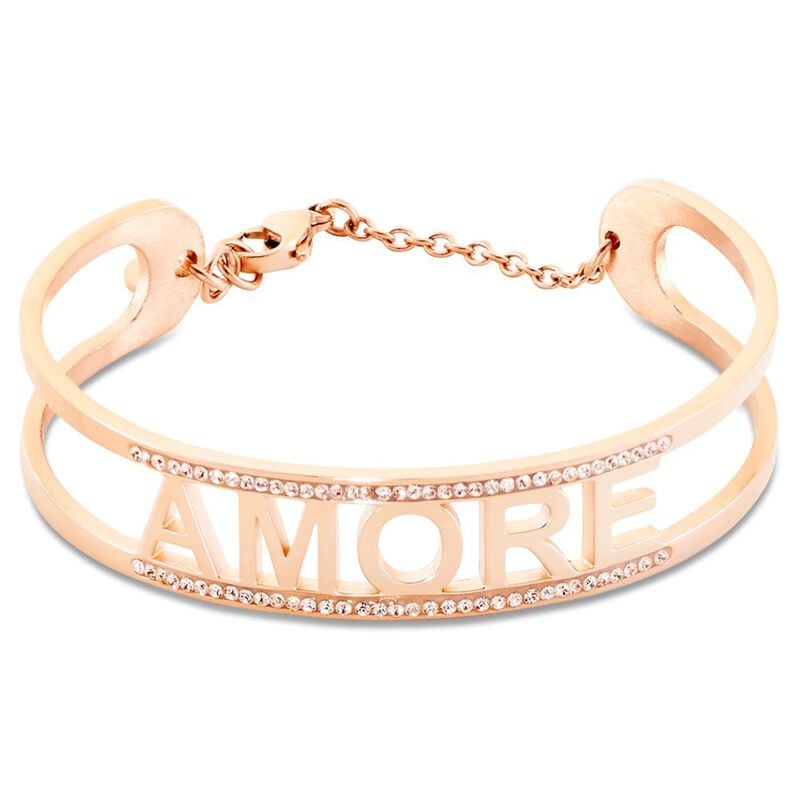 Bangle Sunrise Acciaio Rosa Cristallo - Bracciali Rigidi Donna | Stroili
