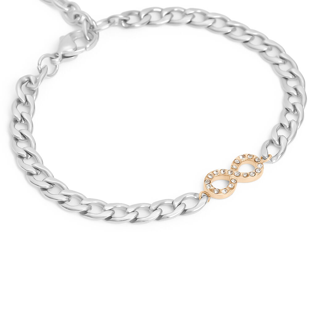 Bracciale Lady Chic Acciaio Bicolore Bianco / Rosa Cristallo - Bracciali Love Donna | Stroili