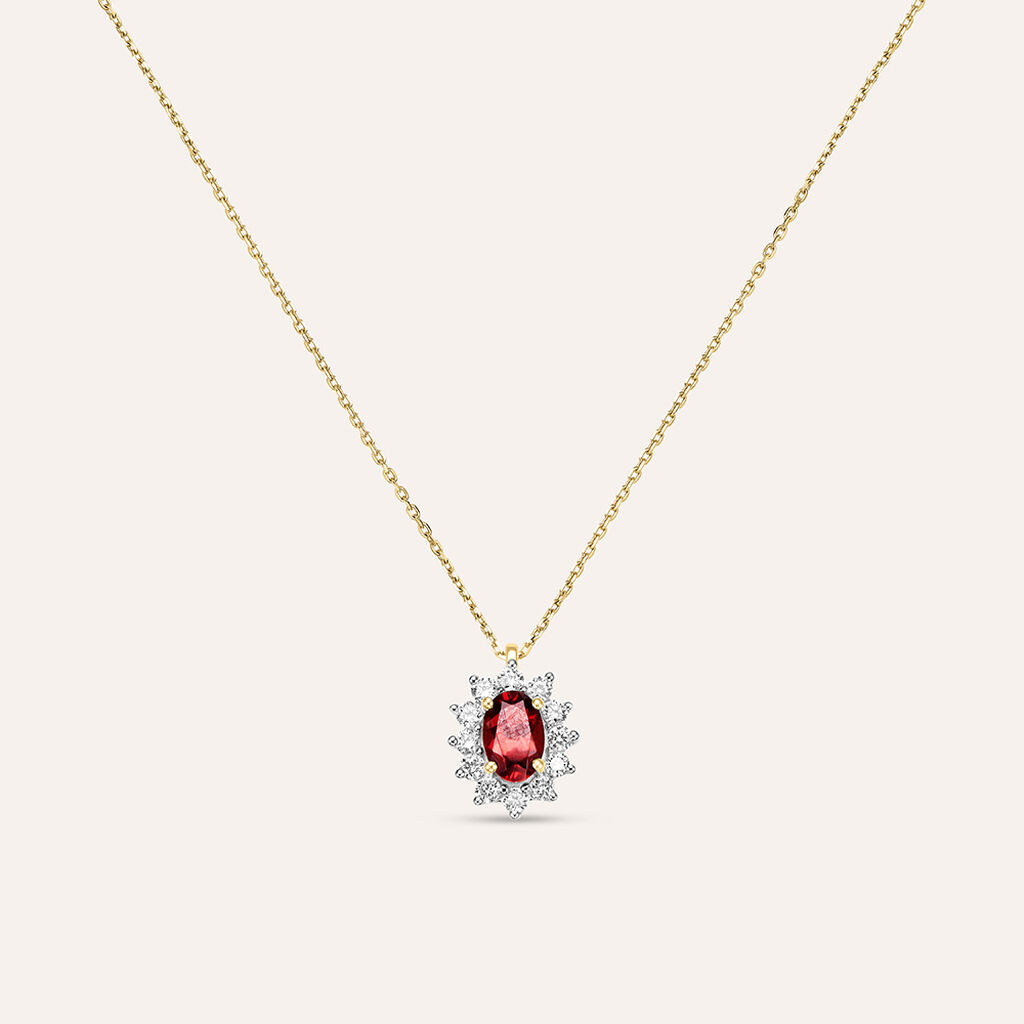 Collana Jasmine Oro Giallo Rodolite Diamante