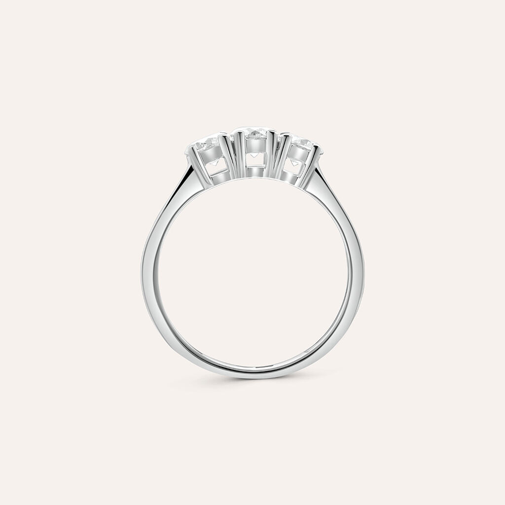 Anello Trilogy Diamade Oro Bianco Diamante Lab-Grown - Anelli con Pietre Donna | Stroili