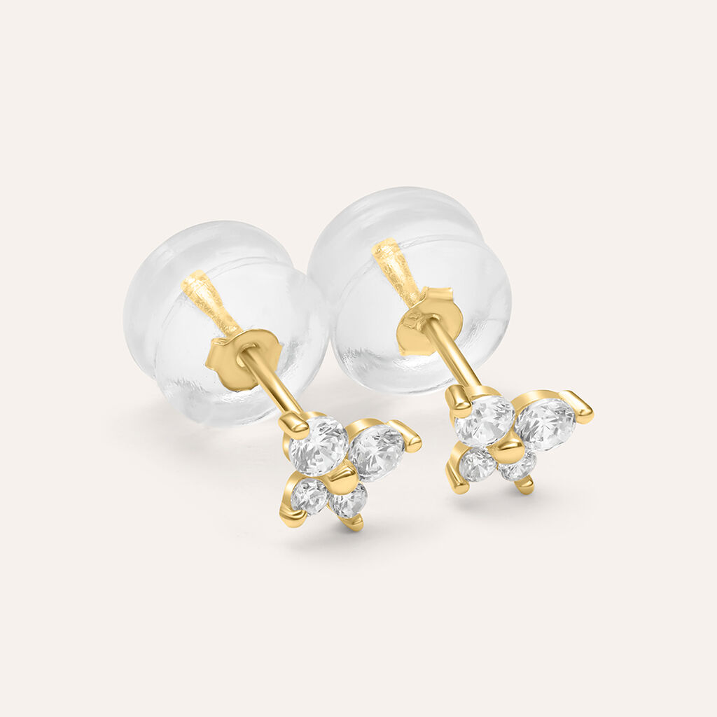 Orecchini Lobo Bon Ton Oro Giallo Cubic Zirconia