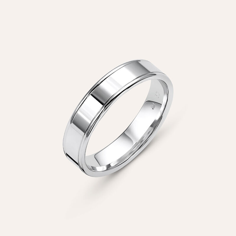 Fede Classica 4.5 mm Oro Bianco - Anelli con Incisione Uomo | Stroili