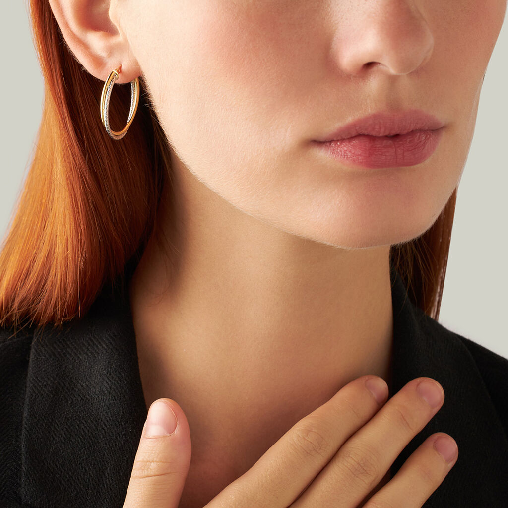 Orecchini A Cerchio Toujours Oro Bicolore - Orecchini a Cerchio Donna | Stroili