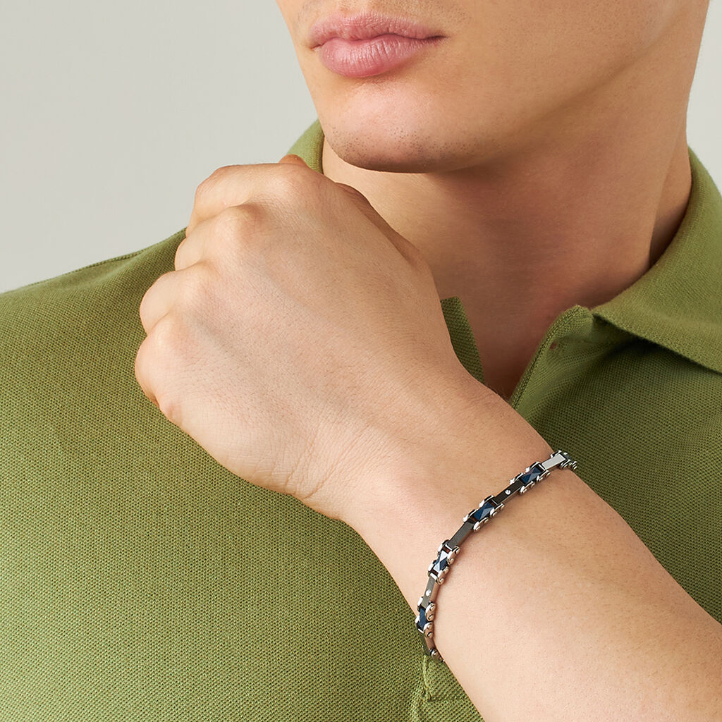 Bracciale Man Code Acciaio Bicolore Cubic Zirconia - Bracciali Uomo | Stroili