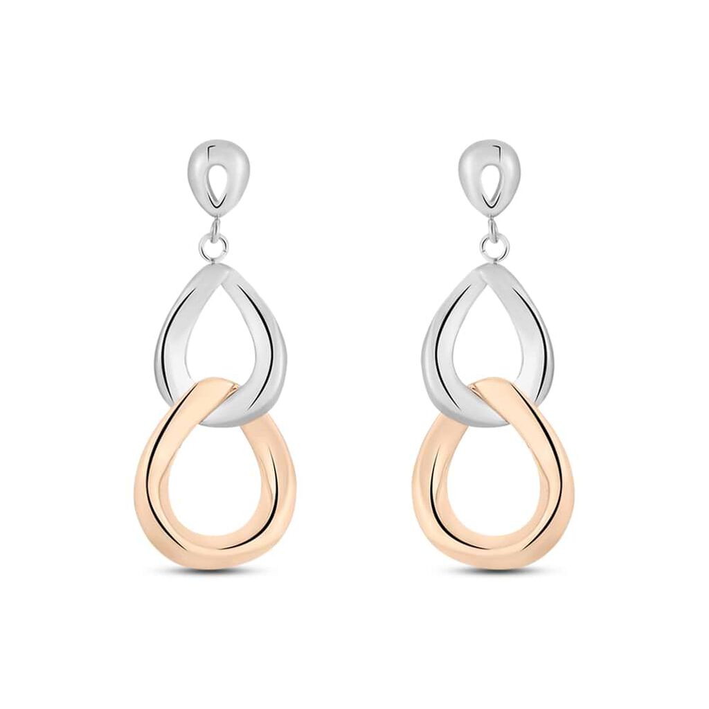 Orecchini Pendenti Lady Code Acciaio Bicolore Bianco / Rosa - Orecchini Pendenti Donna | Stroili