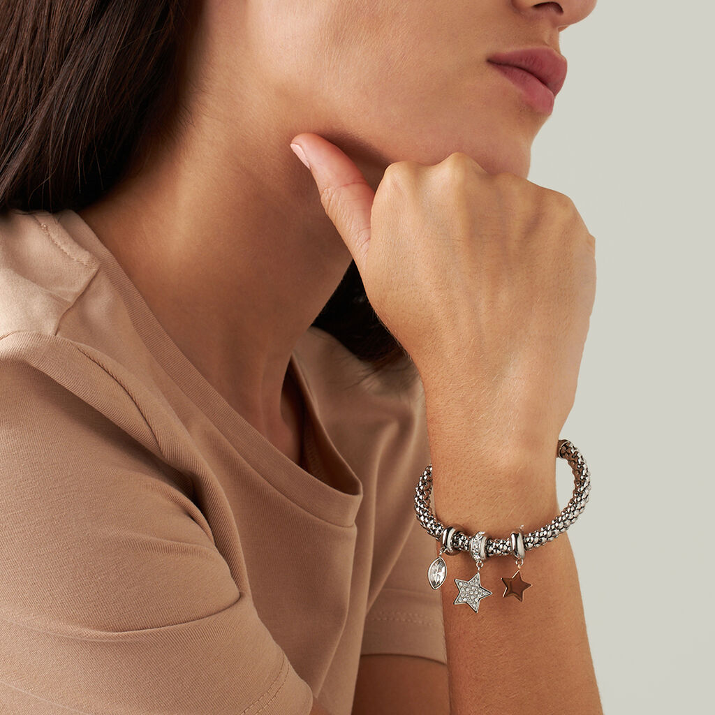 Bracciale Lady Chic Acciaio Bicolore Bianco / Rosa Cristallo - Bracciali Donna | Stroili