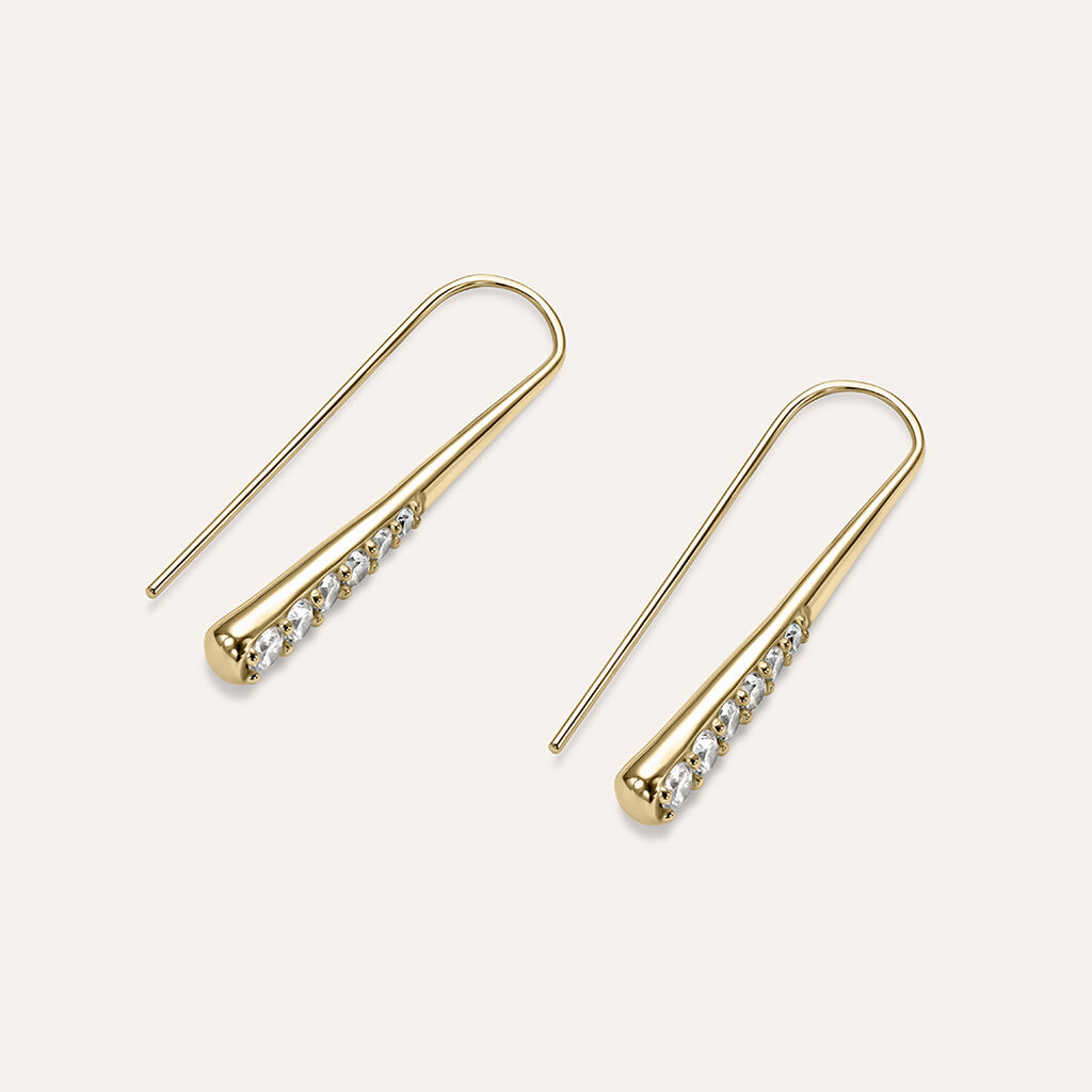 Orecchini Pendenti Golden Dreams Placcato Oro Giallo Cubic Zirconia