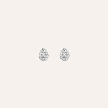 Orecchini Lobo Bon Ton Oro Bianco Cubic Zirconia